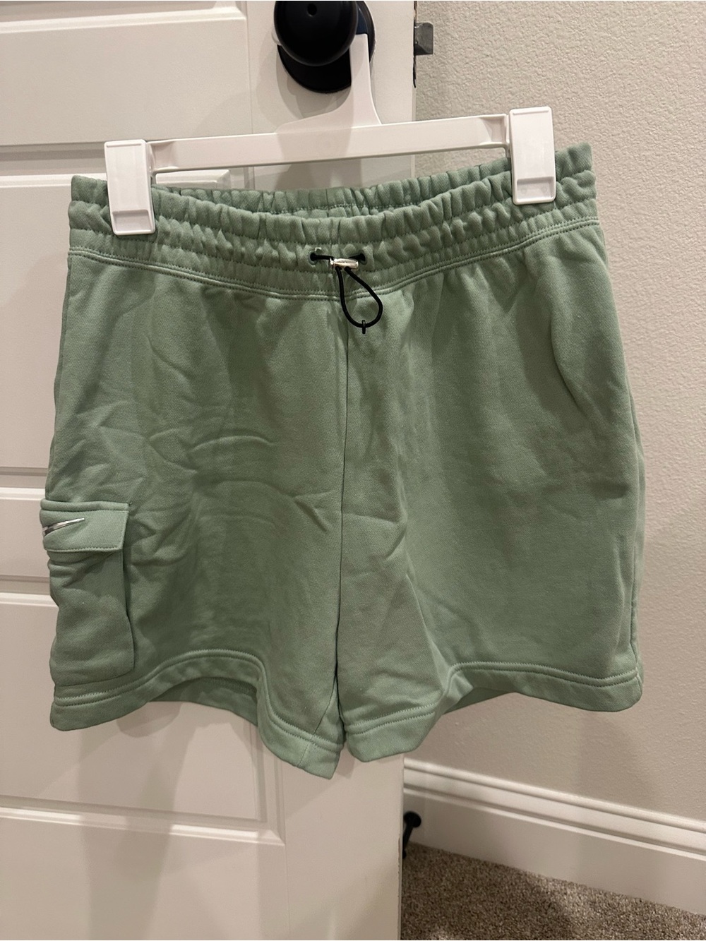 Nike Drawstring Women’s Shorts and matching Shirt in Sage Green